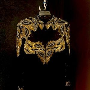 Fully liquid beaded vintage evening gown